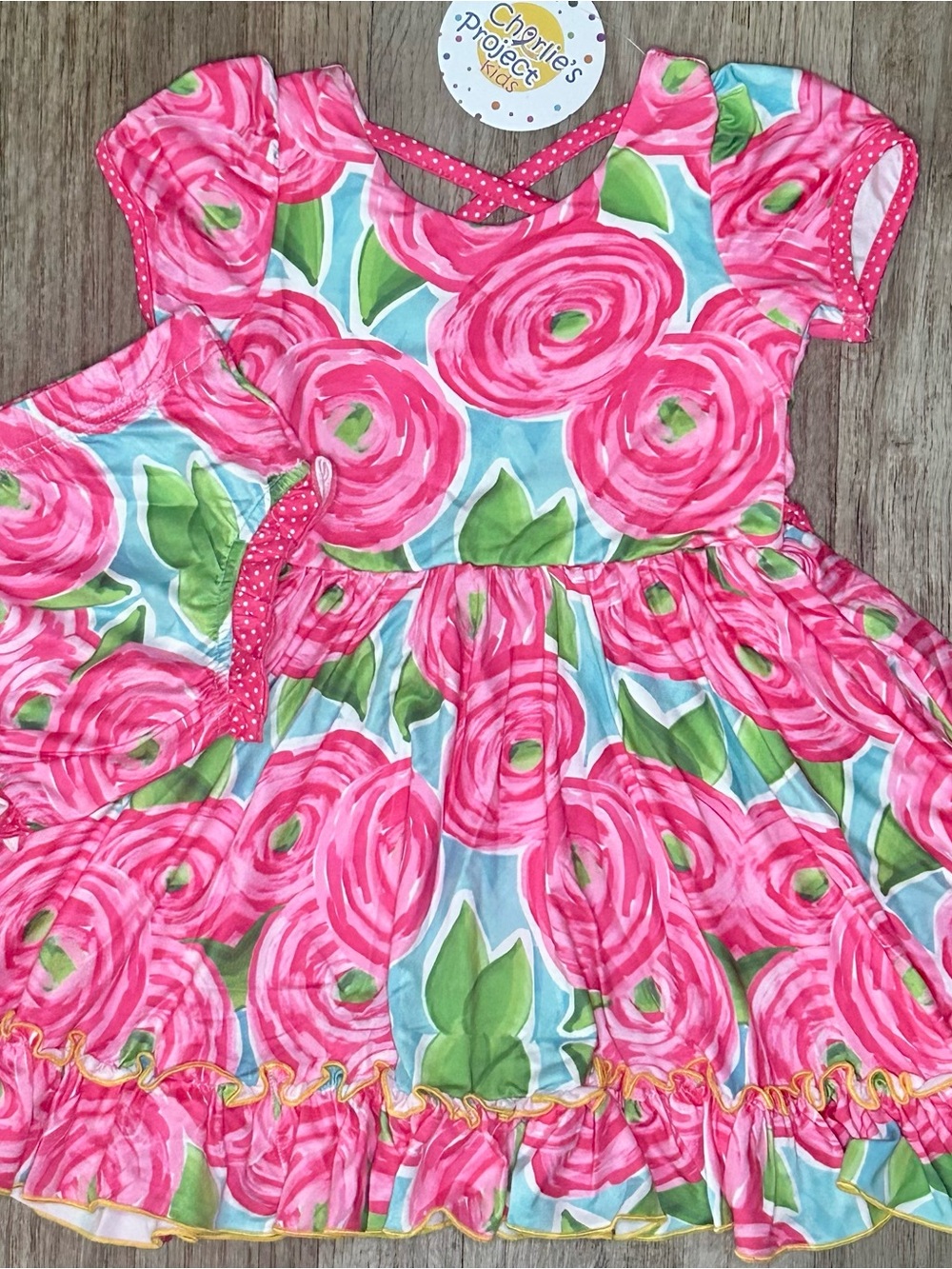 Boutique Pink Floral Ruffle Toddler Dress